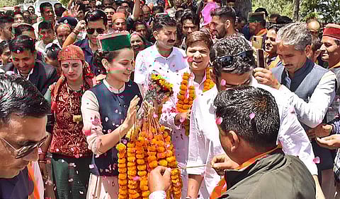Kangana Ranaut campaigns in Himachal